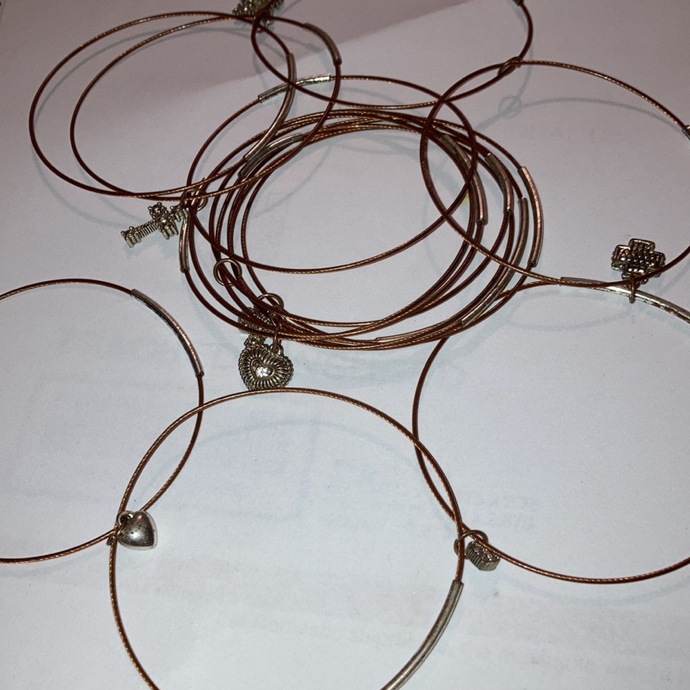 Interlocked Flexible Wire Bangle Bracelets - image 2